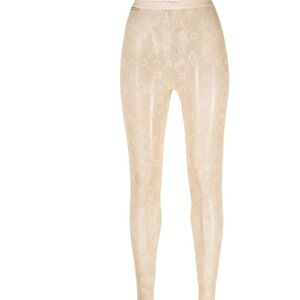 Marine Serre top and bottom set/ White on Beige